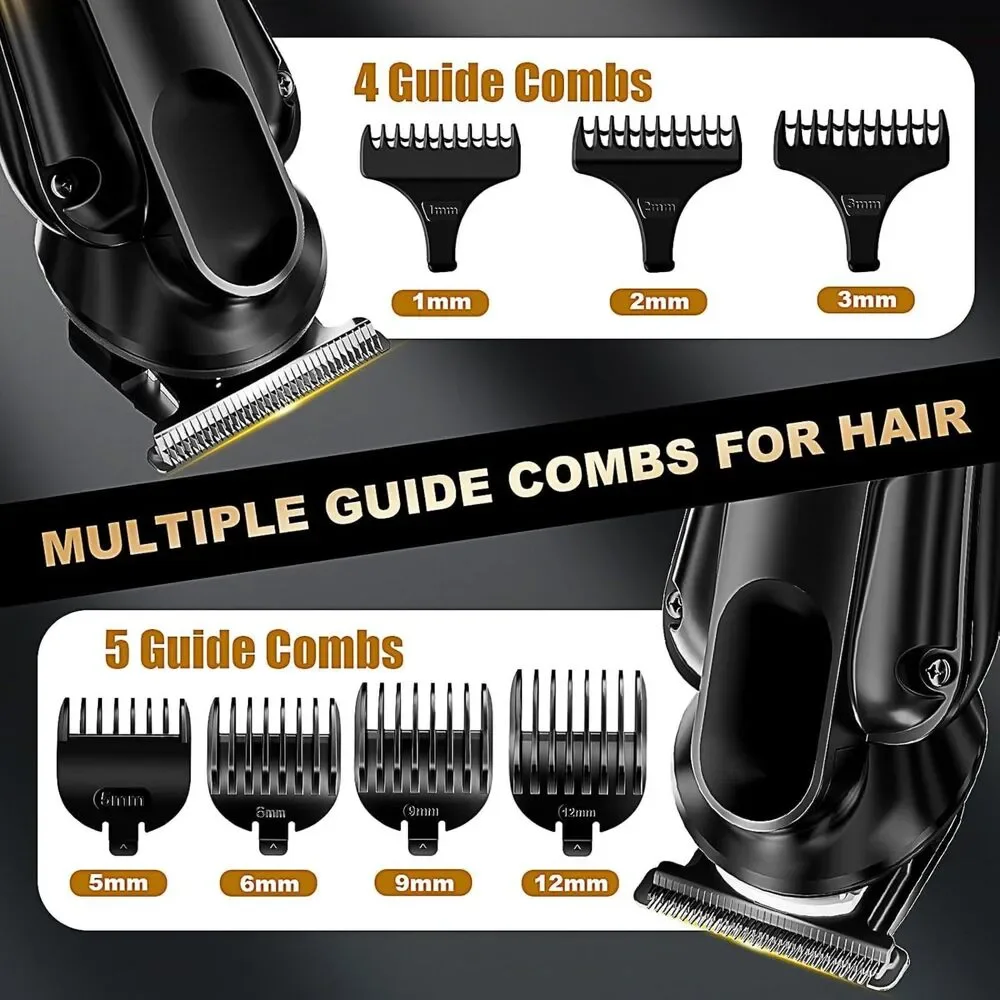 6-in-1 Men's Hair Clipper Beard Trimmer Waterproof Cordless Grooming Kit